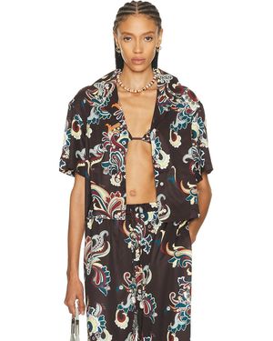 La Porte Ruby Short Sleeve Boxy Shirt - Black