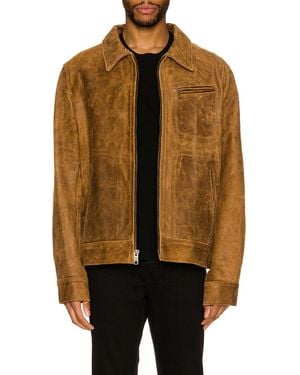 Schott Nyc Duke Unlined Rough Suede Jacket - Brown