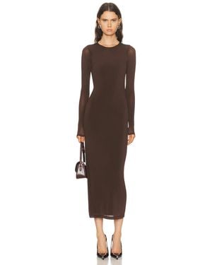 Wardrobe NYC Sheer Midi Dress - Brown