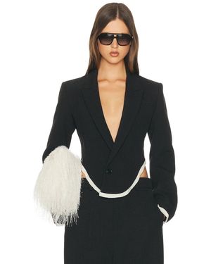 Helsa Devereux Blazer With Chiffon Edge - Black