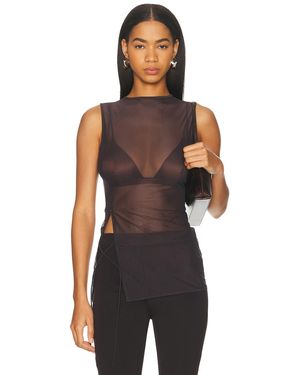 Jade Cropper Sheer Sleeveless Top - Black