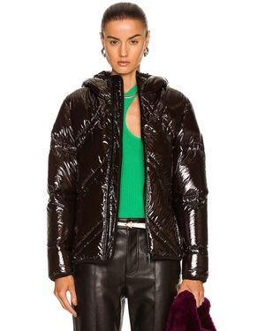 Bottega Veneta Shiny Nylon Chevron Puffer - Brown