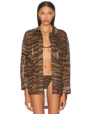 The Attico Zebra Printed Shirt - Brown