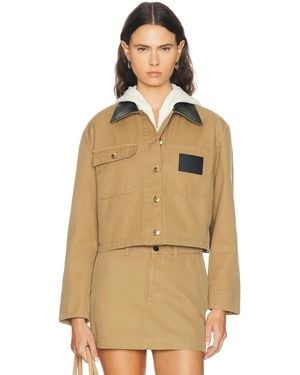Balenciaga Cropped Workwear Jacket - Natural