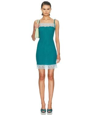 Chloé Lace Trim Midi Dress - Blue