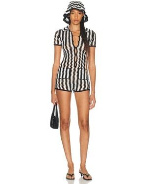 L'academie Arriel Crochet Romper - Multicolor