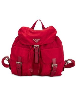 Prada Tessuto Backpack - Red