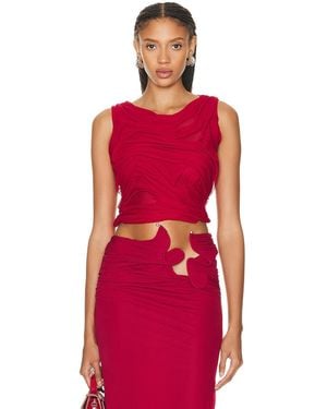 DI PETSA For Fwrd Wetlook Two Strap Top - Red