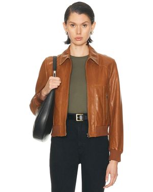 Nili Lotan Sue Leather Bomber Jacket - Multicolor