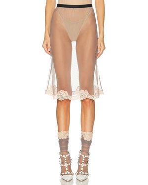 Valentino Lace Jersey Skirt - Multicolor