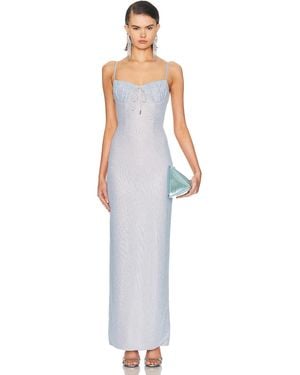 Area Crystal Hotfix Gown - White