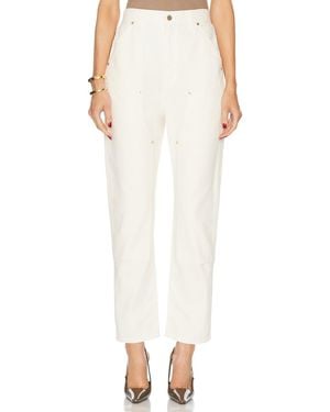 RENGGLI Slim Work Straight Leg Jeans - White