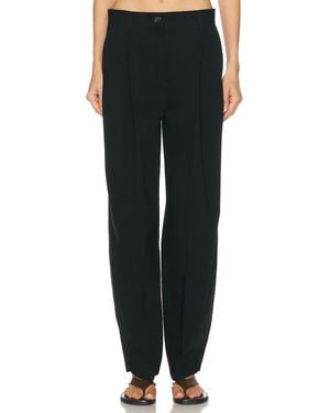 TOTEME Single Pleat Cotton Trouser - Black