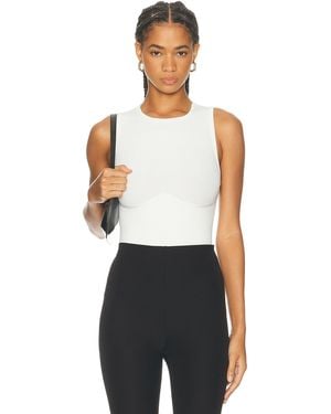 Fleur du Mal Hourglass Rib Bodysuit - White