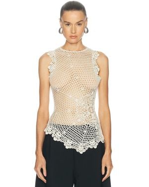 SRG Camdin Hand Crochet Asymmetric Top - White