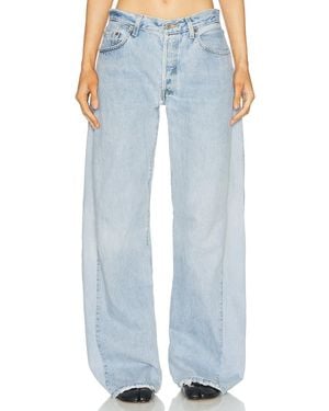 aligrace Retro Oversized Wide Leg Jeans - Blue