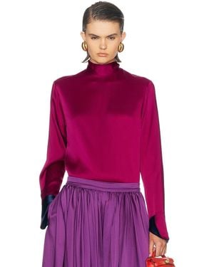 Stella McCartney Tie Back Satin Top - Purple