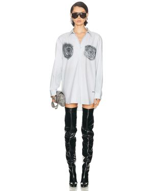 Jean Paul Gaultier Blurry Roses Printed Shirt - White