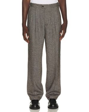 Percival Wilde Birdseye Pleated Pants - Gray