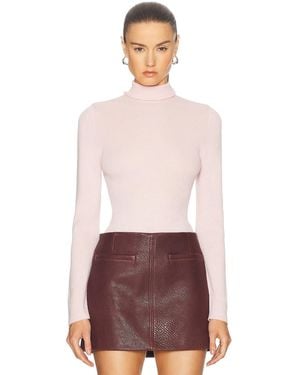 The Elder Statesman Delicash Turtleneck Top - White