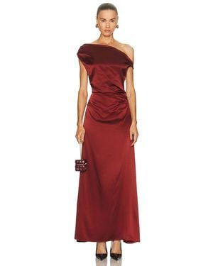 STAUD Phare Silk Maxi Dress - Red