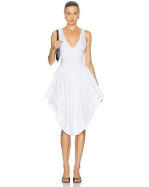 Fleur du Mal Bustier Poplin Lacing Dress - White