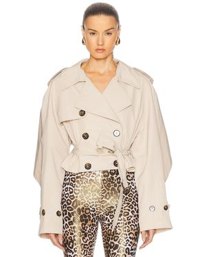 Alexandre Vauthier Taffeta Short Trench Coat - Natural