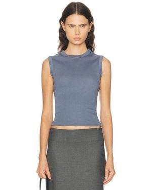 Enza Costa Supima Cotton New Classic Sleeveless Tee - Blue
