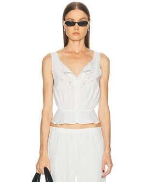 RE/DONE Jerry Tank Blouse Top - White