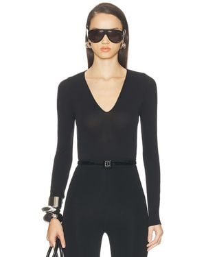 Wolford The V Neck Bodysuit - Black