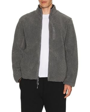 Beyond Yoga Boucle Fleece Men's Zip Jacket - Gray