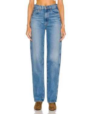 GRLFRND Sara Super High Rise Slim Straight Jeans - Blue