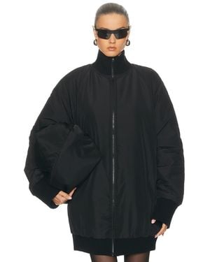 Norma Kamali Oversized Turtleneck Bomber Jacket - Black