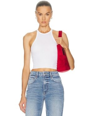 GRLFRND Cropped Racer Tank - White