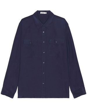 Jonathan Simkhai Niall Relaxed Fluid Shirting - Blue