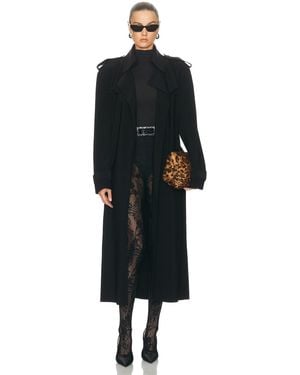 Norma Kamali Oversized Double Breasted Trench Coat - Black