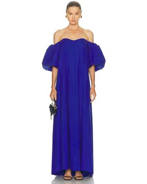 Caroline Constas Palmer Off Shoulder Gown - Blue