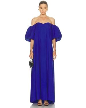 Caroline Constas Palmer Off Shoulder Gown - Blue