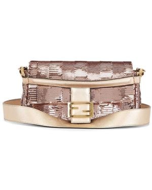 Fendi Sequin Baguette Shoulder Bag - Pink