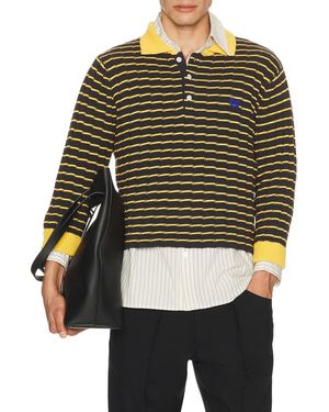 rice nine ten Knitted Cropped Polo Shirt - Black