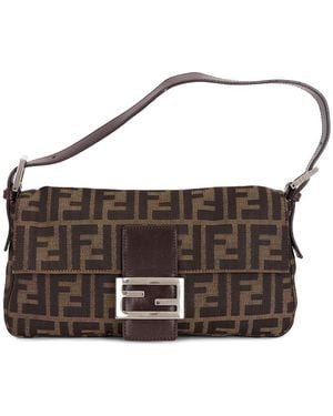 Fendi Zucca Baguette Shoulder Bag - Brown