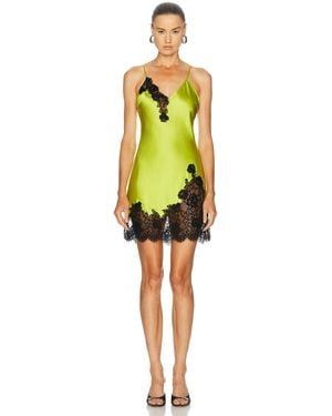 Fleur du Mal Juliet Lace Mini Slip Dress - Yellow