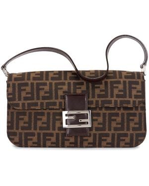 Fendi Zucca Baguette Shoulder Bag - Brown