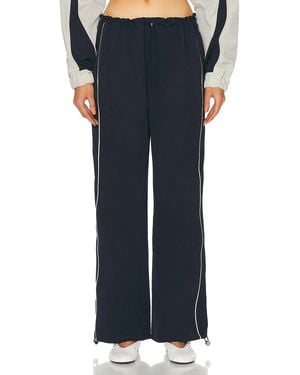 GRLFRND Cinched Waist Wide Leg Pant - Blue