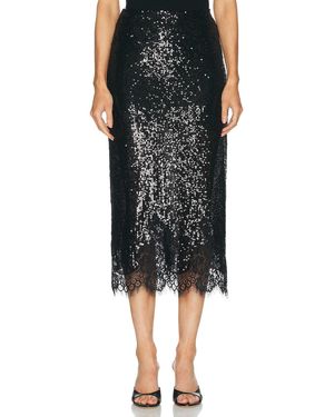 Monse Lace Hem Sequin Skirt - Black