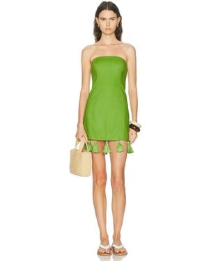 Simon Miller Freya Linen Tassel Mini Dress - Green