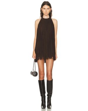 retroféte Laykha Suede Dress - Black