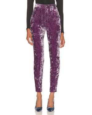 Saint Laurent Velour Pants - Purple