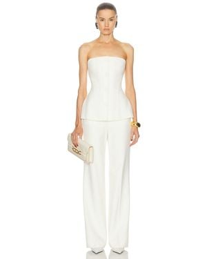 Roland Mouret Strapless Tailored Jumpsuit - White