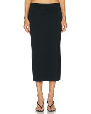 ÉTERNE Elsa Soft Jersey Midi Skirt - Black